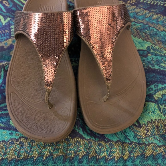 FitFlop  Electra Classic Wedge Sandals  Pewter Color - Picture 2 of 8